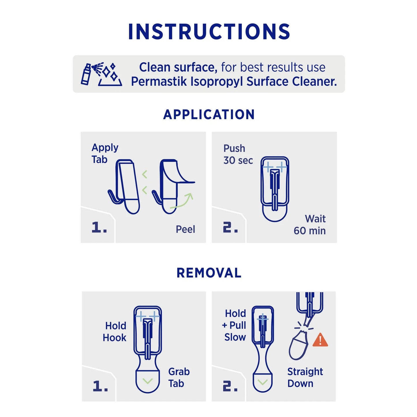 Permastik Small Steel Kitchen Hooks 6 Pack - No-Drill, 500g Load, Stainless Steel