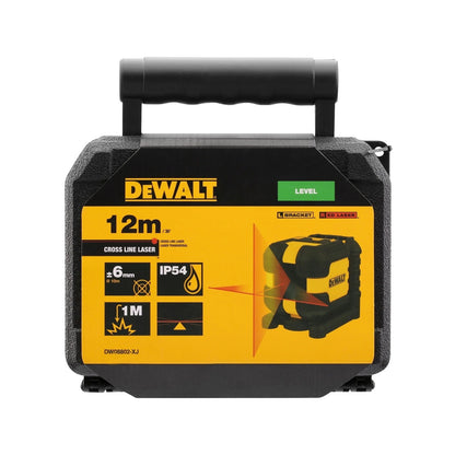 DeWALT Red Cross Line Laser Level, 12m Range, IP54, Horizontal & Vertical Lines