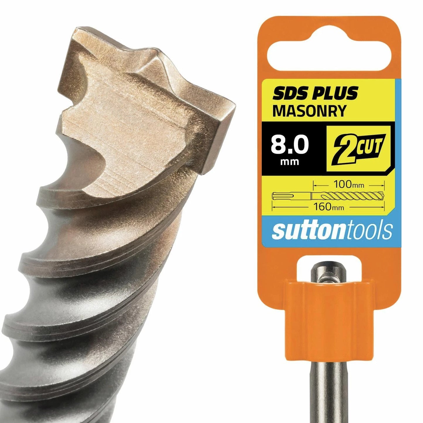 Sutton Tools 8 x 160mm SDS Plus Masonry Drill Bit with Carbide Tip for Fast Drilling