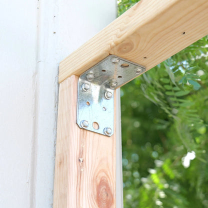 Carinya Galvanised Reinforcing Angle Bracket 50x50x195mm Durable Steel Indoor/Outdoor