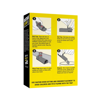 RATSAK Clean Kill Mouse Trap 3 Pack - Safe, Humane, No-Touch Disposal, Indoor/Outdoor Use