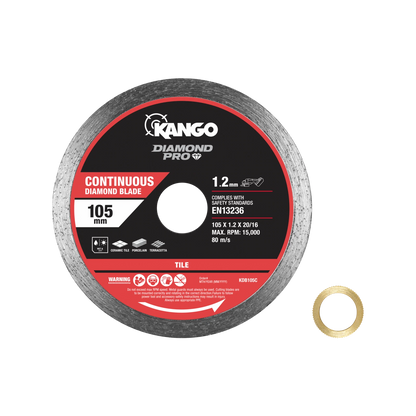 Kango 105mm Continuous Diamond Saw Blade - Smooth, Precise Cuts for Tiles & Marble