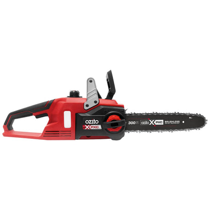 Ozito PXC 18V Brushless Chainsaw 300mm Cordless, Tool-Free Tension, Safety Brake
