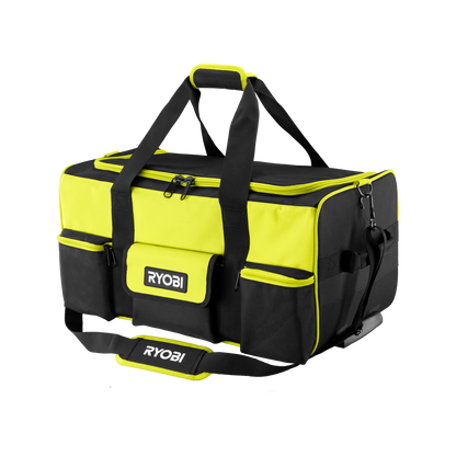 Ryobi 550mm Wheelie Tool Bag with Telescopic Handle, 17 Pockets, Durable Fabric