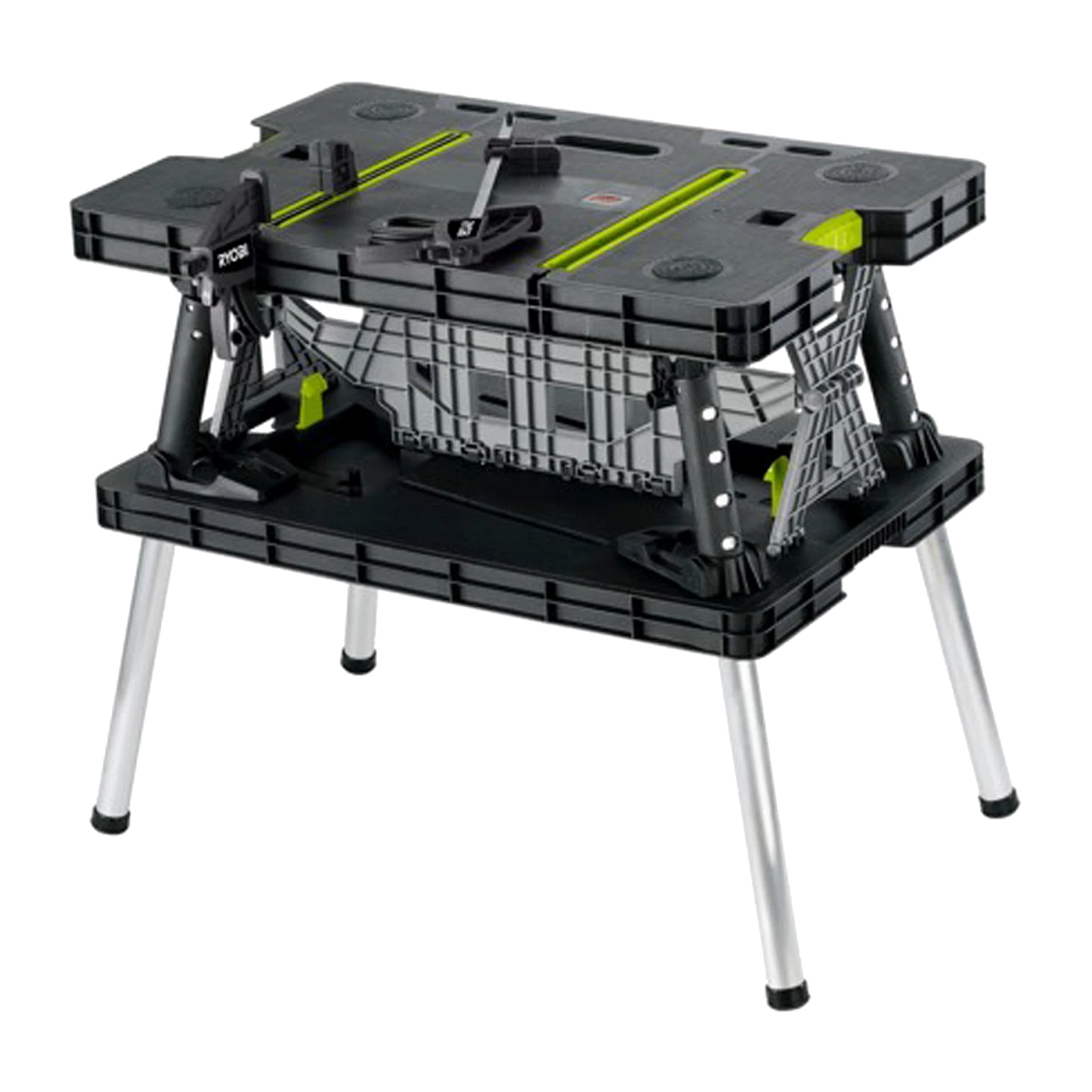 Ryobi Folding Table with Clamps - Portable, Lightweight, 180kg Capacity, Quick Setup