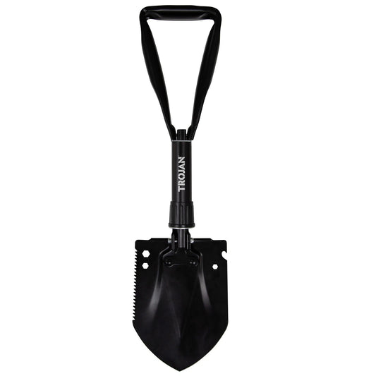 Trojan Folding Camping Shovel with Carry Bag, All Steel, Multi-Functional Blade, Compact Design