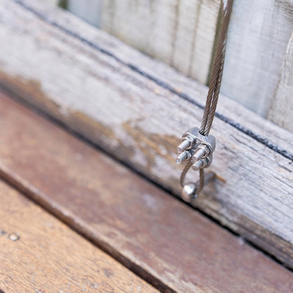 Taskmaster 4mm 316 Stainless Steel Wire Rope Grips - 12 Pack, Marine-Grade, Outdoor Use