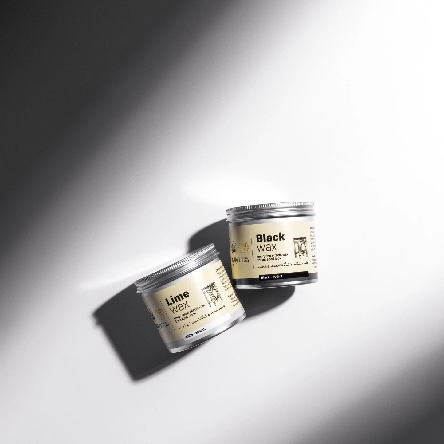 Gilly's Black Wax 200ml - Antique Effects, Rich Black Finish, Natural Ingredients