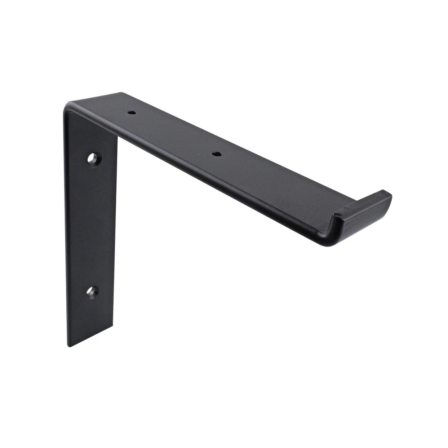 Carinya Black Lipped Angle Bracket 185x185mm, 100kg Load, Powder Coated Steel