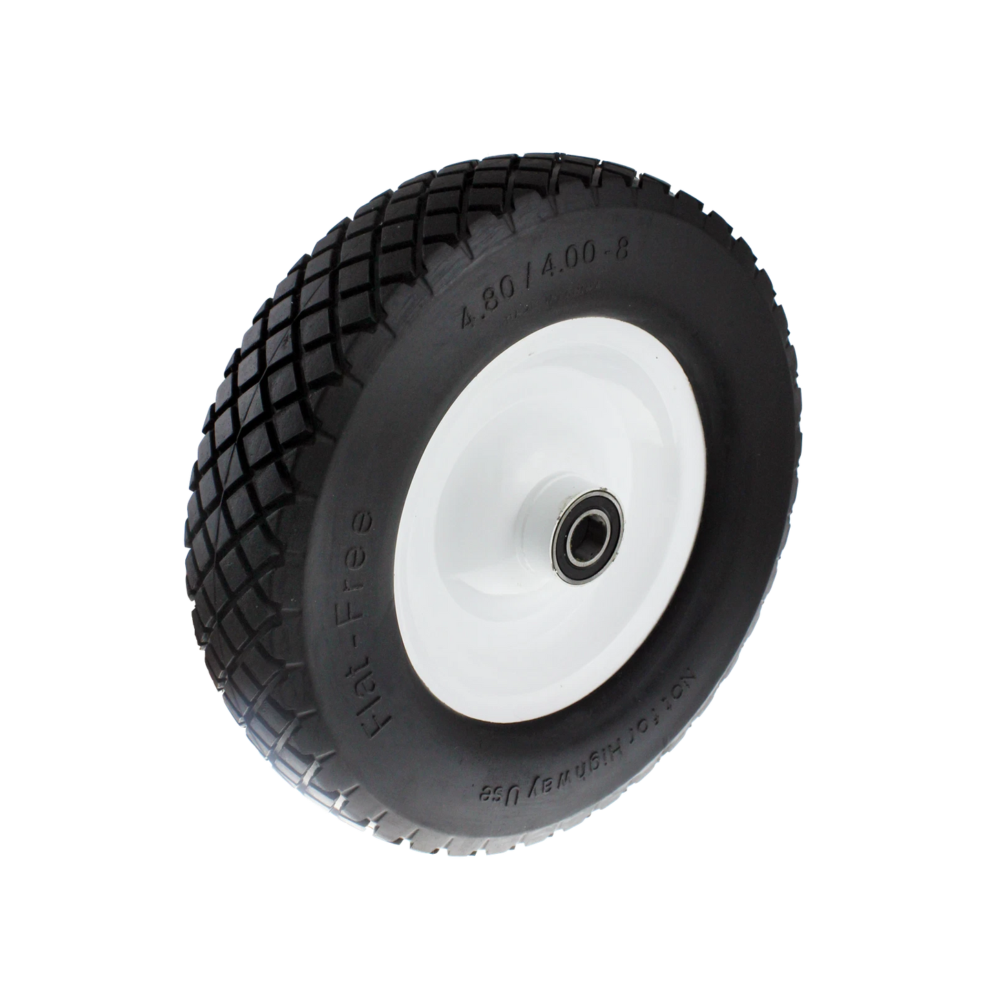 Easyroll 4.0 x 8" Flat Free Wheelbarrow Wheel, Puncture Proof, 100kg Load Capacity