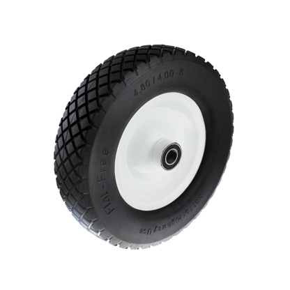 Easyroll 4.0 x 8" Flat Free Wheelbarrow Wheel, Puncture Proof, 100kg Load Capacity