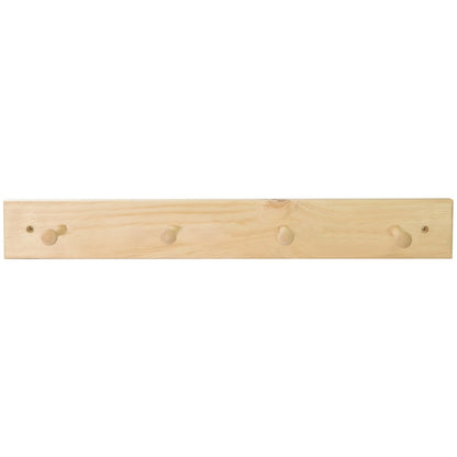 MODE 4 Natural Pine Hook Rack - 4 Hooks, Durable Timber, Easy Installation