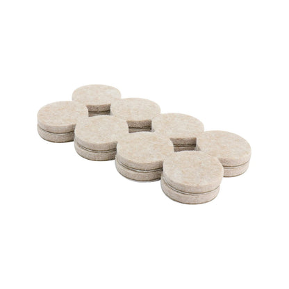Surface Gard 25mm Beige Adhesive Felt Pads - 16 Pack, Noise Reduction & Surface Protection