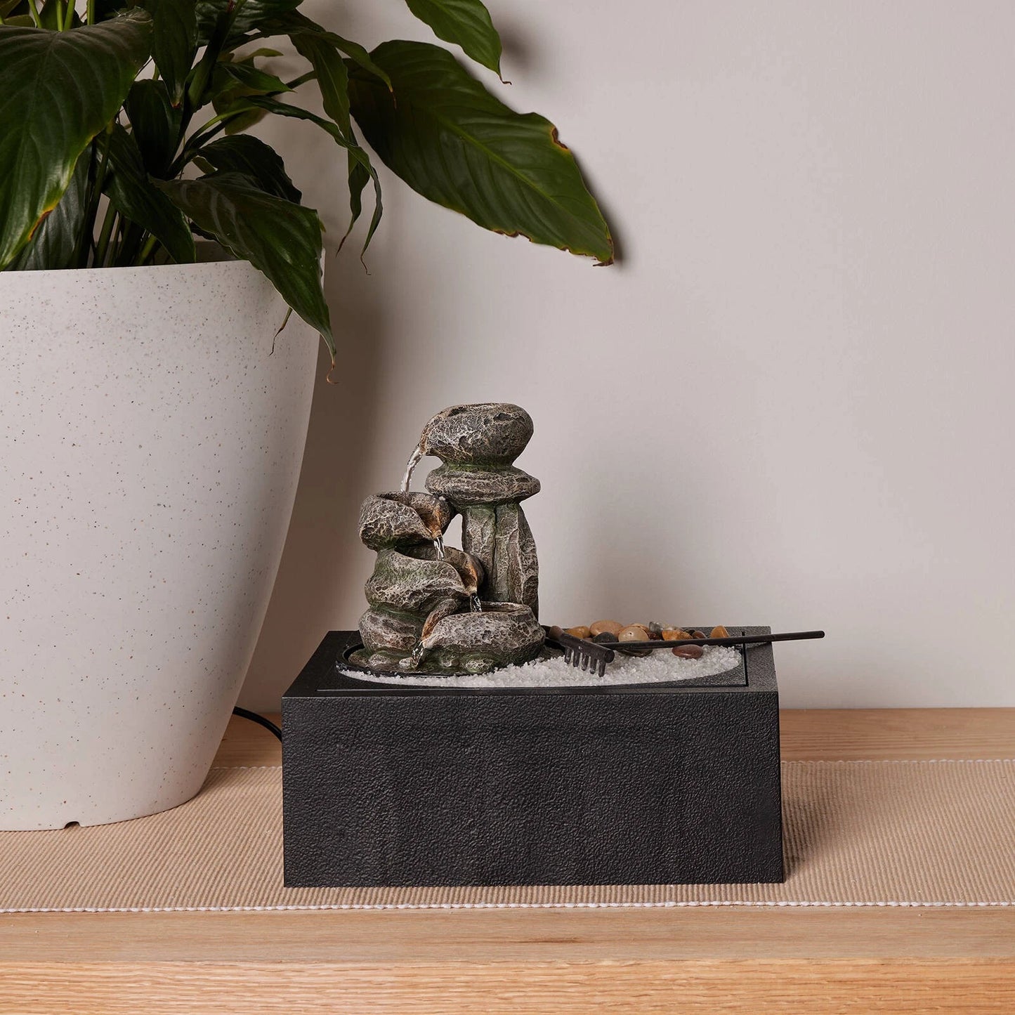 Northcote Pottery Enso Indoor Water Feature 16x34x30cm with Pump & Accessories