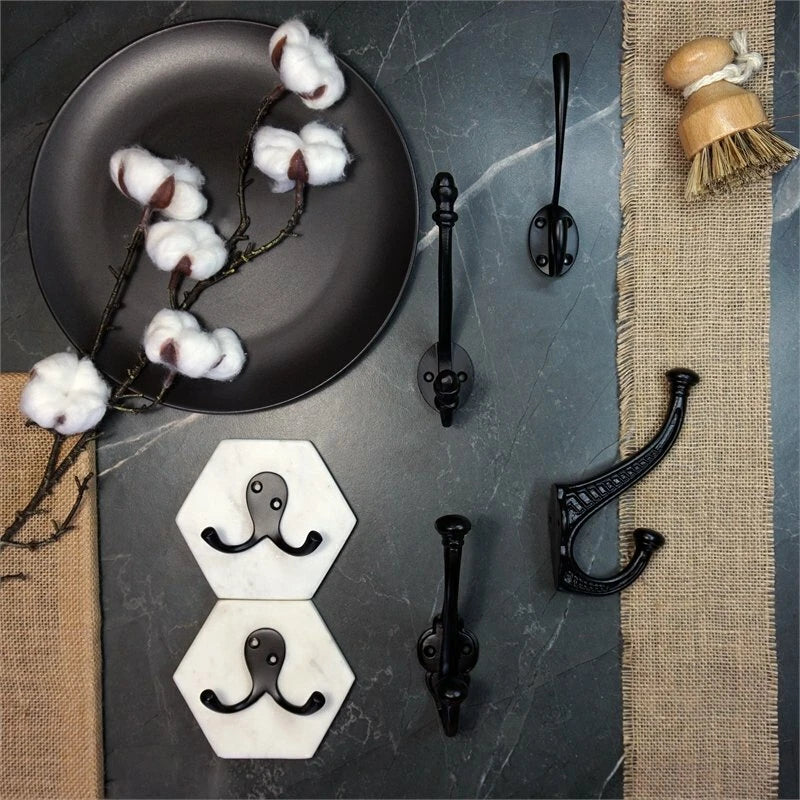 Zenith 150mm Matte Black Iron Robe Hook - Elegant & Durable, Easy Installation