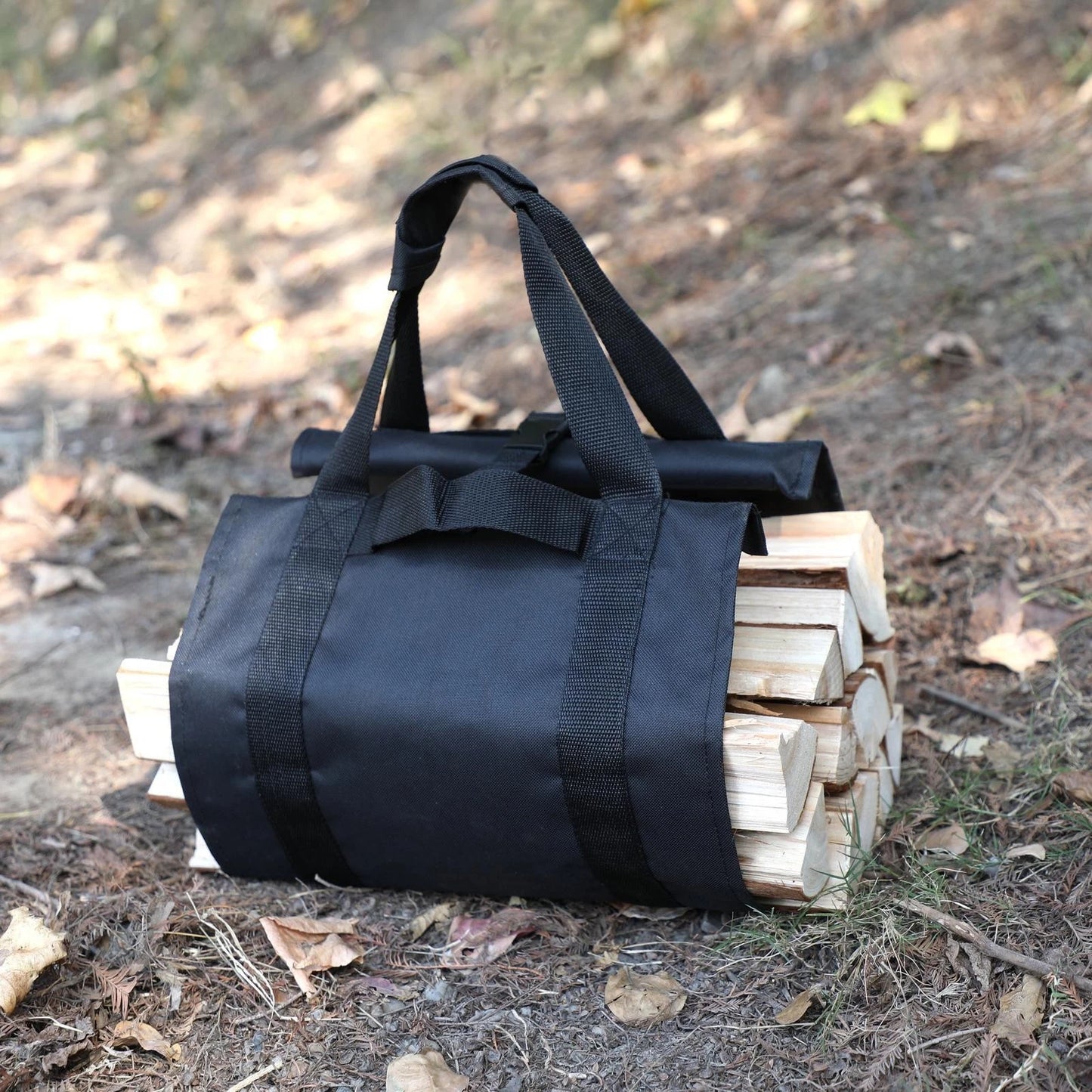 Jumbuck Black Log Carrier Bag 73x33cm, Heavy Duty, Waterproof, 30kg Capacity