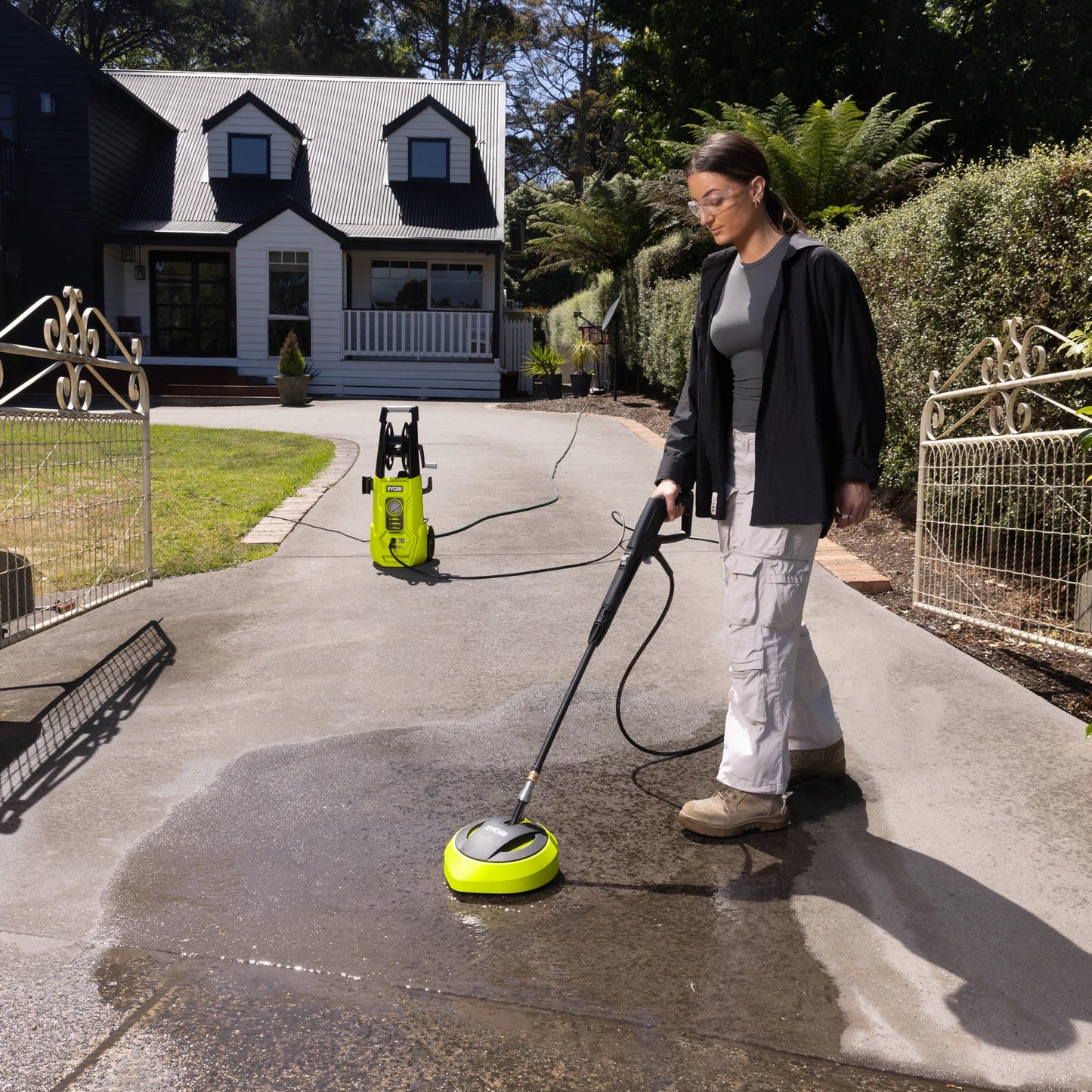 Ryobi ¼” Pressure Washer Surface Cleaner with Rotating Jets for Streak-Free Cleaning