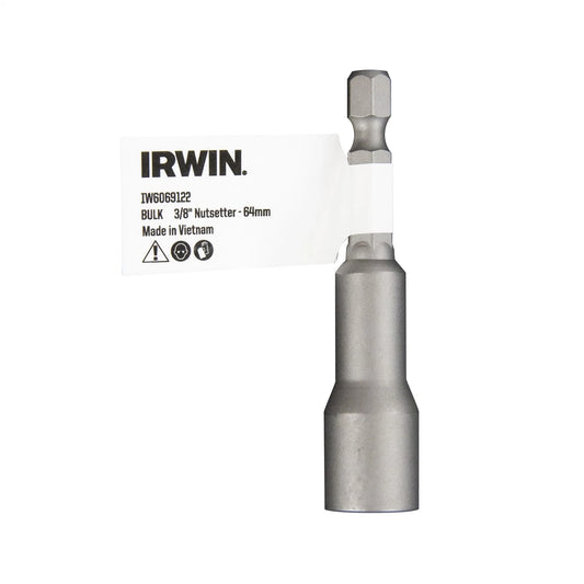 IRWIN 64mm 3/8" Nutsetter Bit - Precision Fastening for Metal & Wood, Side-Driven, Versatile Use
