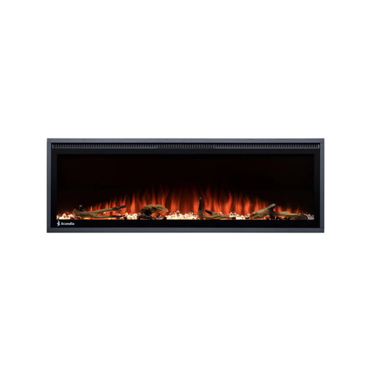Scandia 50" Aurora Electric Fire, Smart Home Compatible, 13 Flame Colors, Wall Mountable
