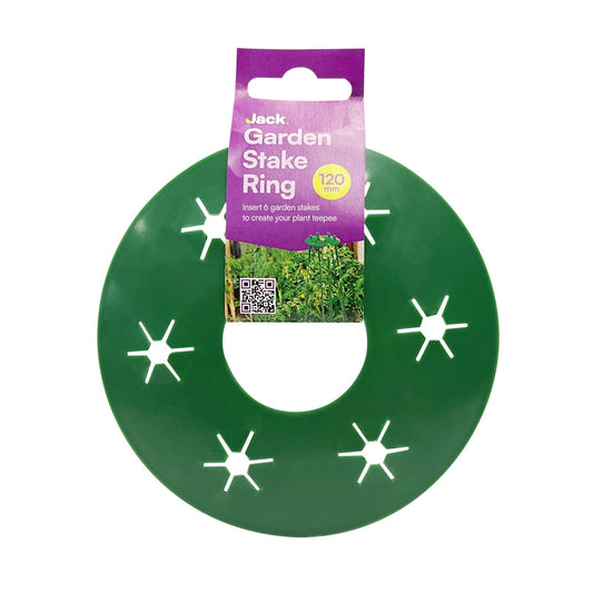 Jack 120mm Garden Stake Ring - UV Stabilised, Supports Vertical Plant Growth