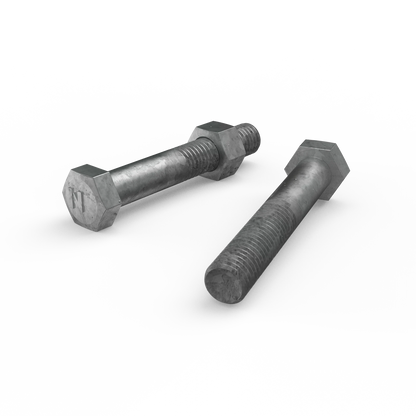 ZENITH M12 x 75mm Galvanised Hex Head Bolts & Nuts, Corrosion Resistant, AS Compliant