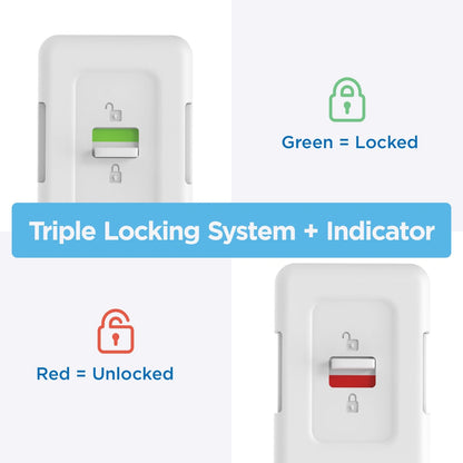 Perma Child Safety Ultimate Cabinet Latch 4 Pack, Triple Action Lock, Easy Install