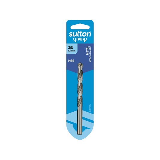 Sutton Tools 3/8" Viper Jobber Drill Bit, HSS, Viper Point, 118° Split Point, Versatile Use