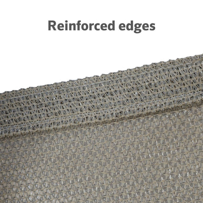 Coolaroo Rectangle Shade Sail 2.1x3.9m Riverstone, UV Protection, Easy Setup, Portable