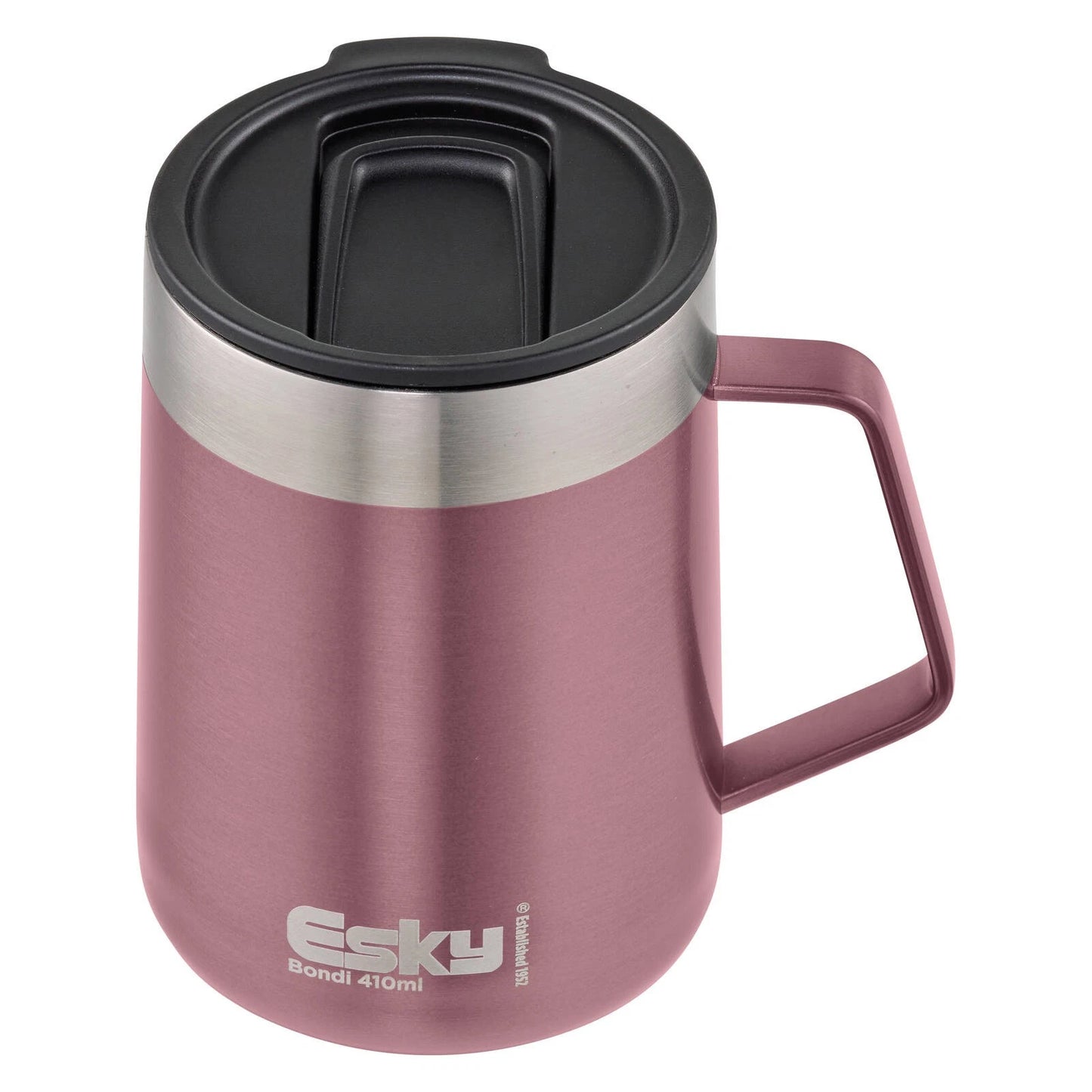 Esky Pink Bondi Travel Mug 414ml with Handle, Stainless Steel, Insulated, Splashproof Lid