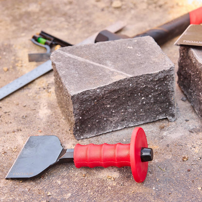 Trojan 115mm Brick Bolster - Drop Forged Steel Blade, Soft Grip, Lifetime Warranty