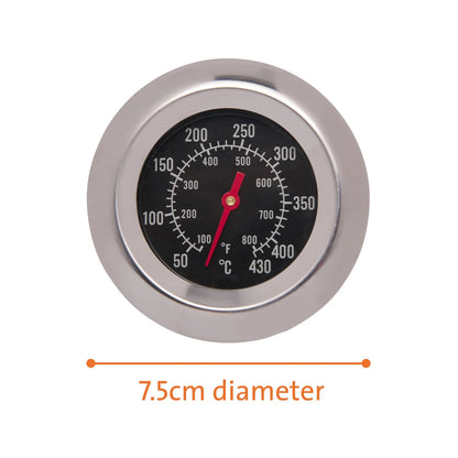 Jumbuck Replacement Hood Thermometer, Stainless Steel, 40°C-430°C, Easy Install, Dual Scale