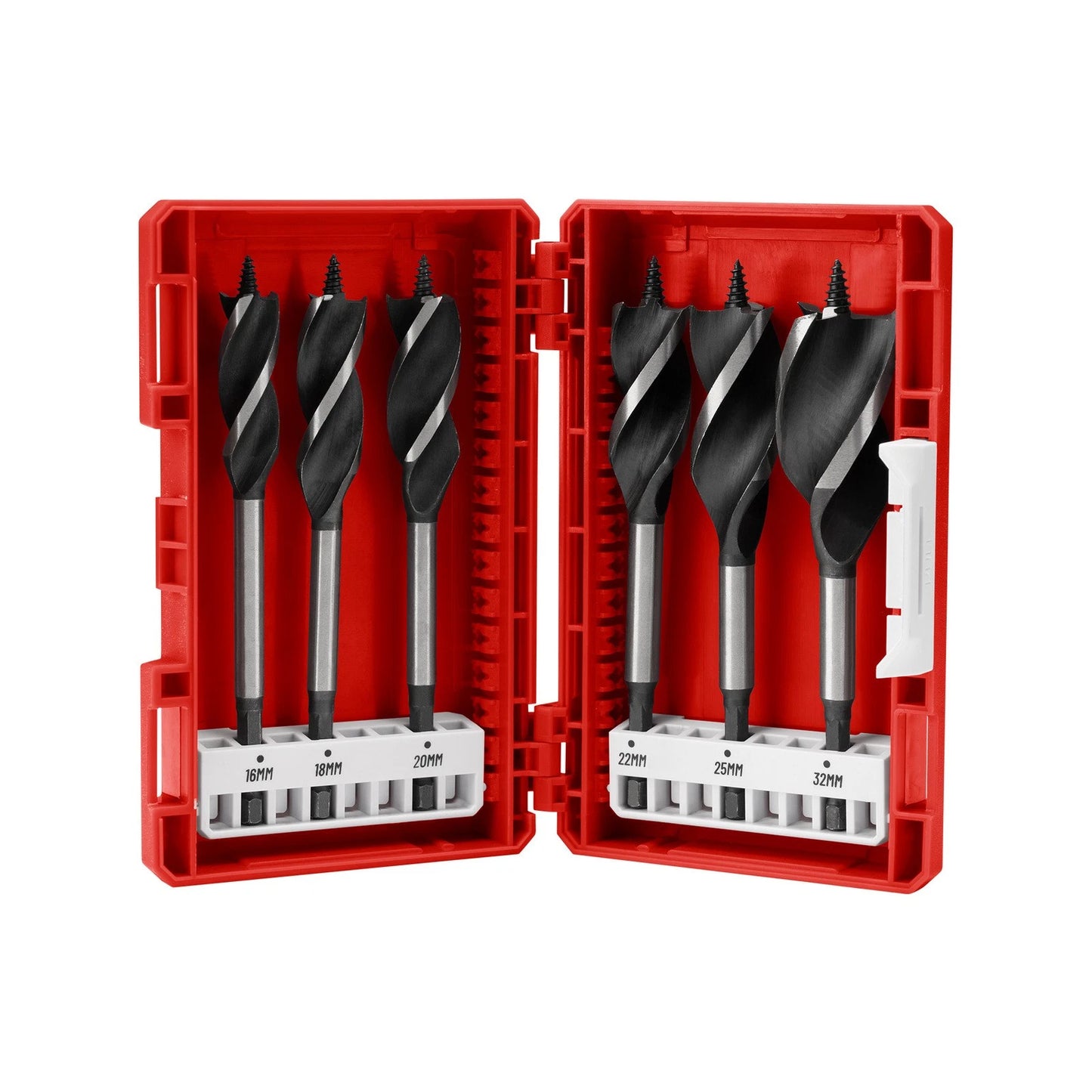 Full Boar 6 Piece Power Auger Drill Bit Set, Self Drilling Screw Tip, Tri Flute Design, Hex Shank