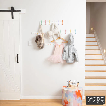 MODE 4 Pastel Hooks White Board Key Rack - Decorative, Durable, Easy Installation