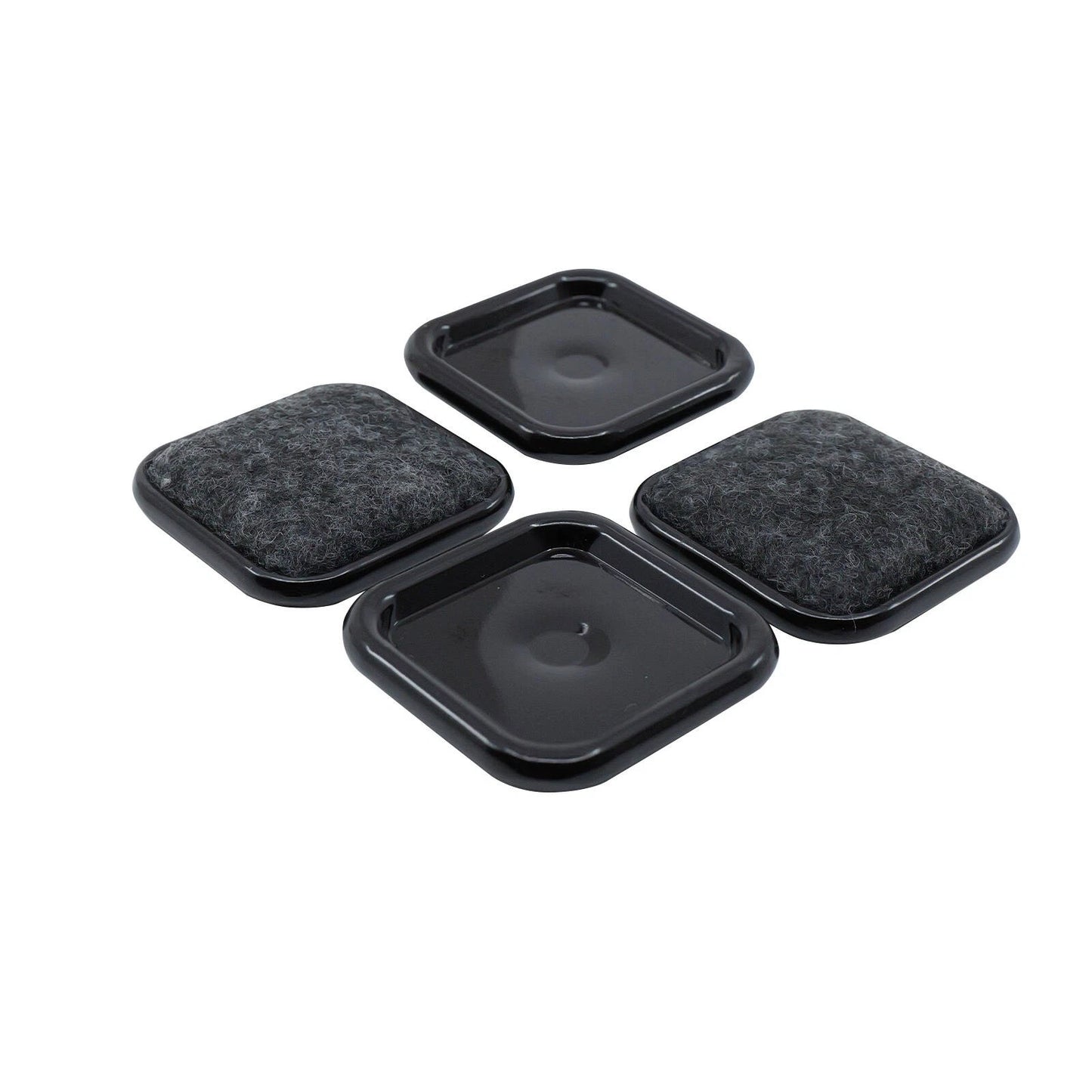 Surface Gard 38x38mm Square Carpet Castor Cup 4 Pack - Floor Protection & Versatile Compatibility