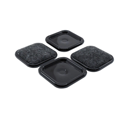 Surface Gard 38x38mm Square Carpet Castor Cup 4 Pack - Floor Protection & Versatile Compatibility