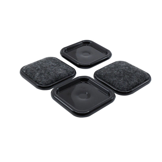 Surface Gard 38x38mm Square Carpet Castor Cup 4 Pack - Floor Protection & Versatile Compatibility