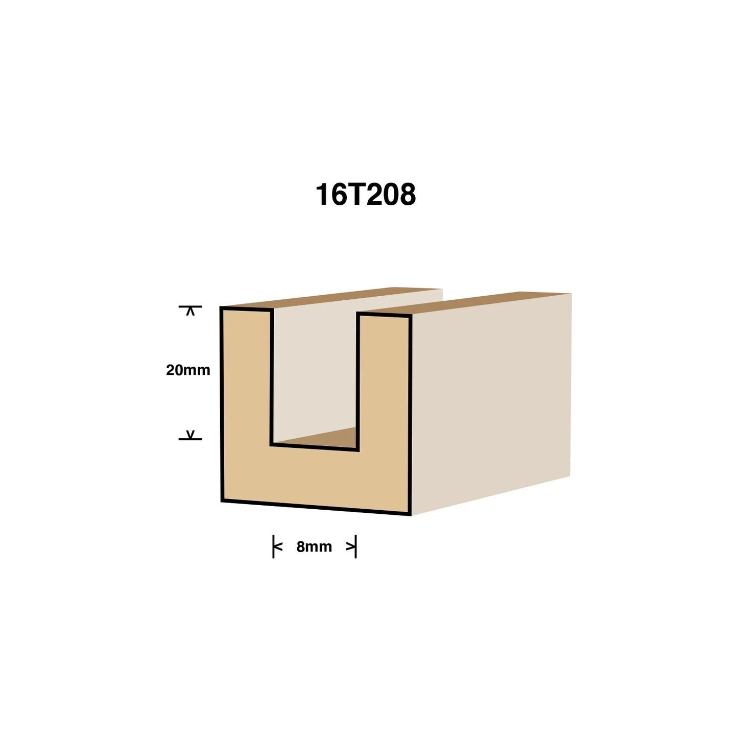 Ultra 6.4 x 8mm Tungsten Carbide Straight Router Bit - Durable & Universal Compatibility
