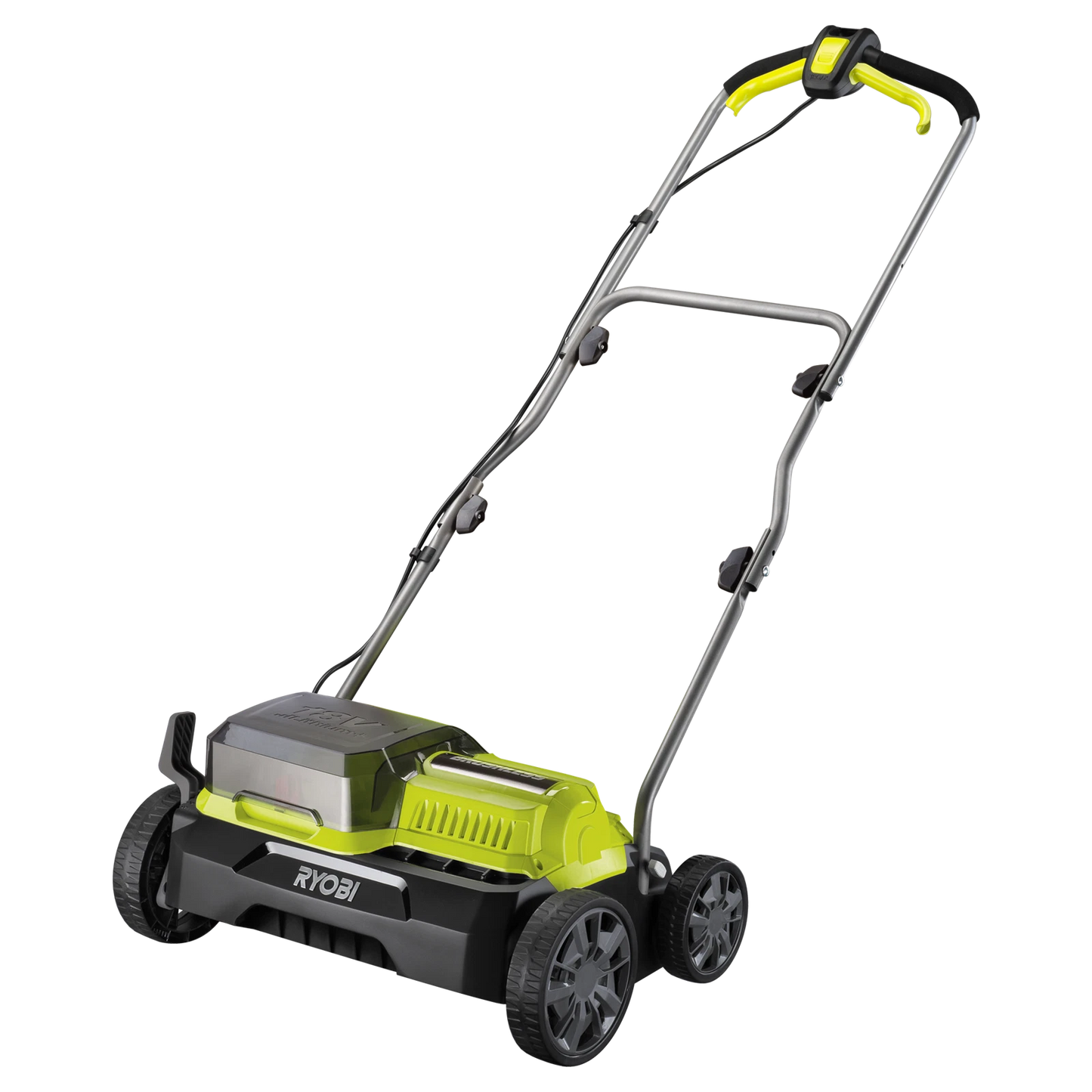 Ryobi One+ 18V Brushless Cordless Scarifier, Dual Battery, 35cm Path, Adjustable Depth