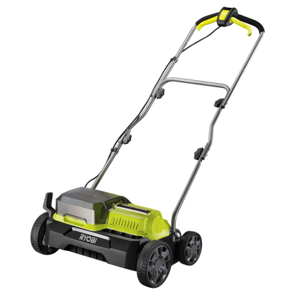 Ryobi One+ 18V Brushless Cordless Scarifier, Dual Battery, 35cm Path, Adjustable Depth