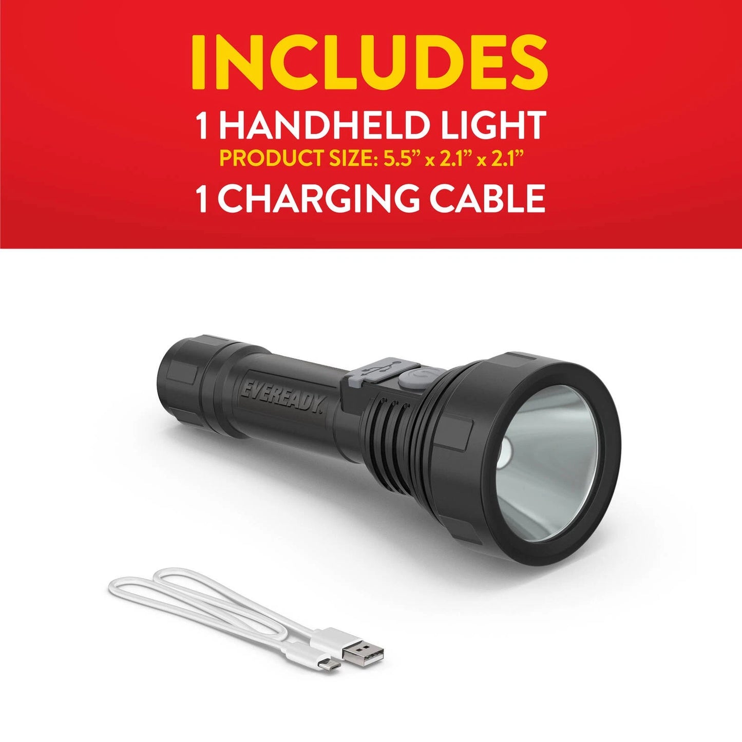 Eveready Rechargeable Torch 150 Lumen, USB Charging, Multiple Modes, High Brightness
