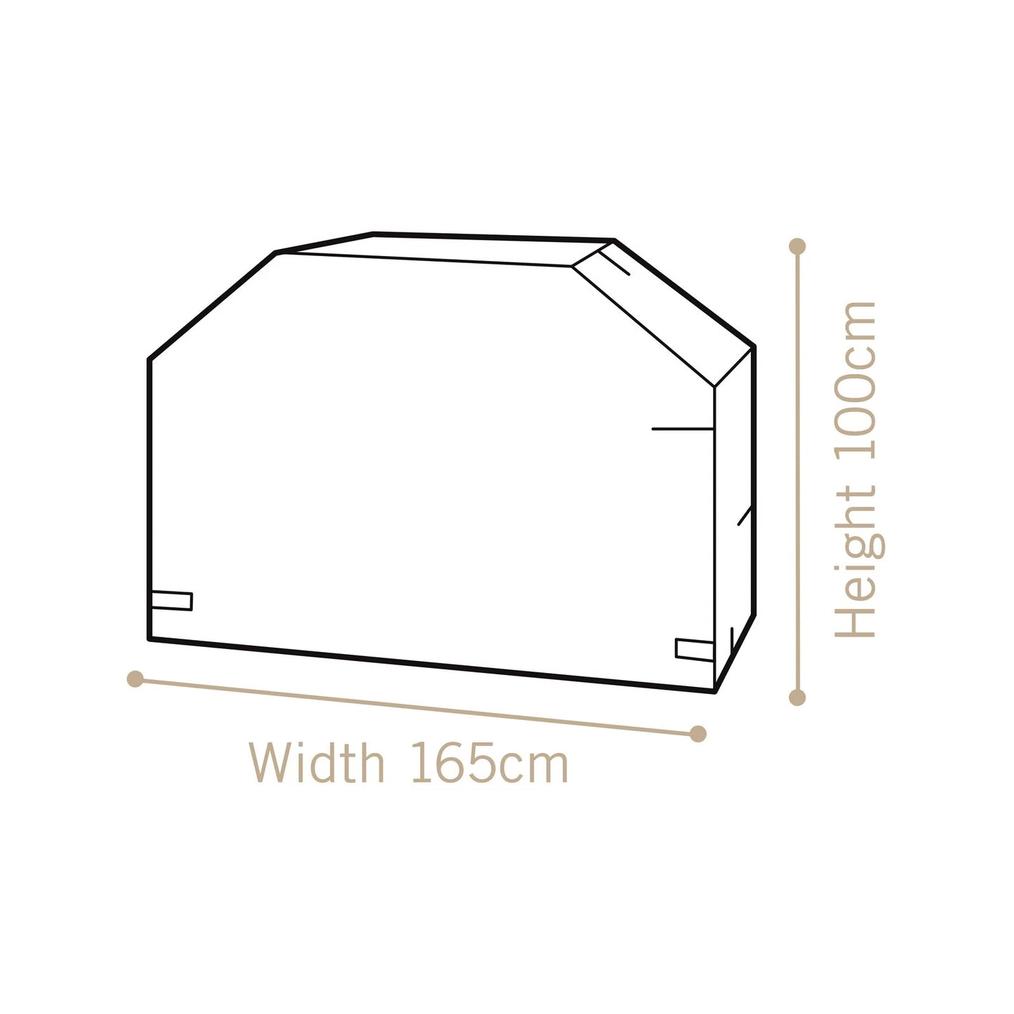 Durable 4 Burner Hooded BBQ Cover, UV & Water-Resistant, Woven Polyethylene, 165x65x100 cm