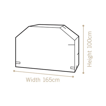 Durable 4 Burner Hooded BBQ Cover, UV & Water-Resistant, Woven Polyethylene, 165x65x100 cm