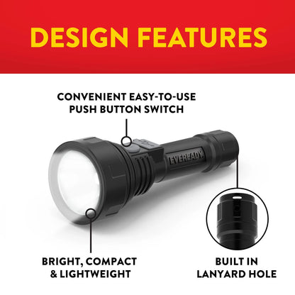 Eveready Rechargeable Torch 150 Lumen, USB Charging, Multiple Modes, High Brightness