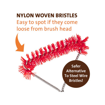 Jumbuck Small Nylon Grill Brush, Ergonomic, Non-slip, 30cm, Red Bristles
