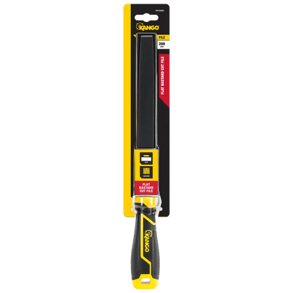 Kango 200mm Flat Bastard Cut File, Tempered Carbon Steel, Ergonomic Handle, Rust-Resistant