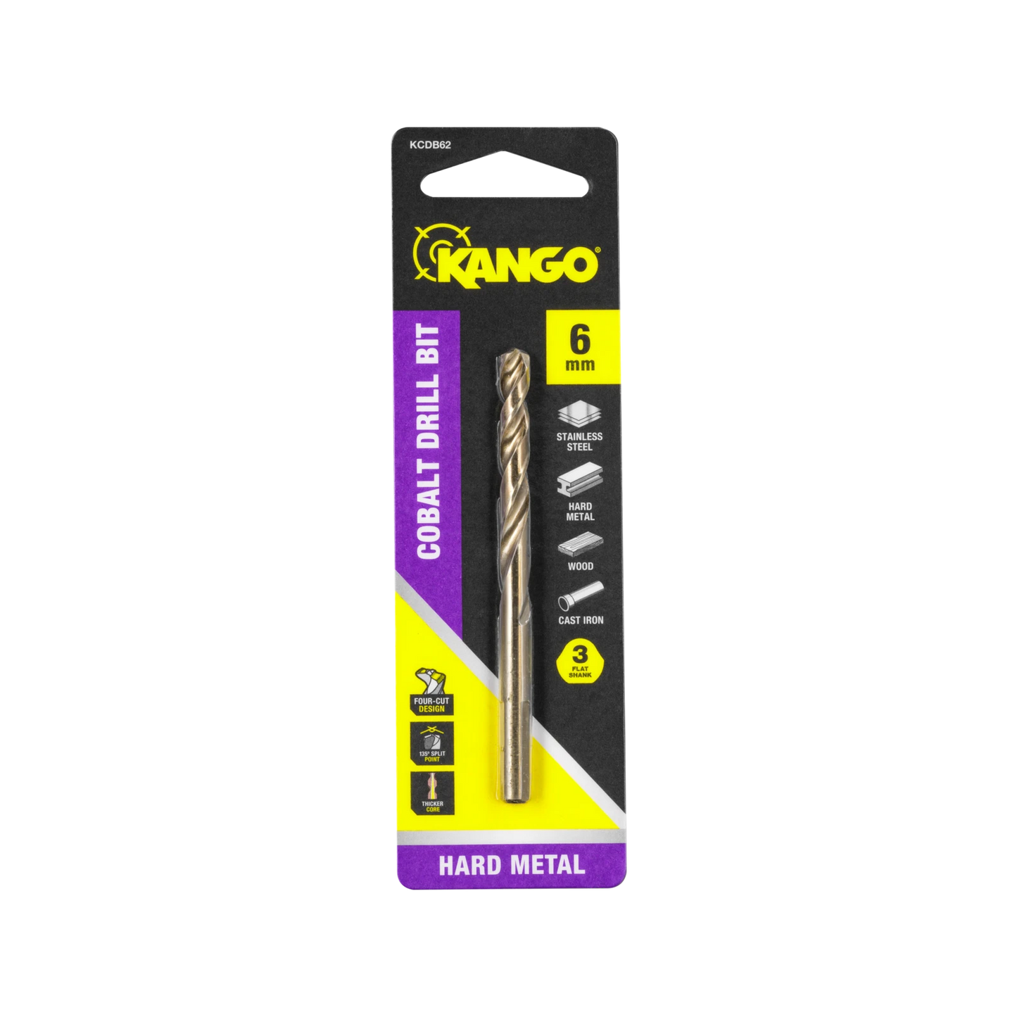 Kango 6mm Cobalt Drill Bit - Versatile, Durable, Fast Drilling for Metal, Wood, Plastic
