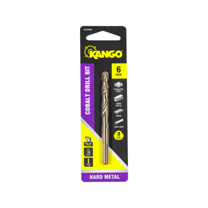 Kango 6mm Cobalt Drill Bit - Versatile, Durable, Fast Drilling for Metal, Wood, Plastic