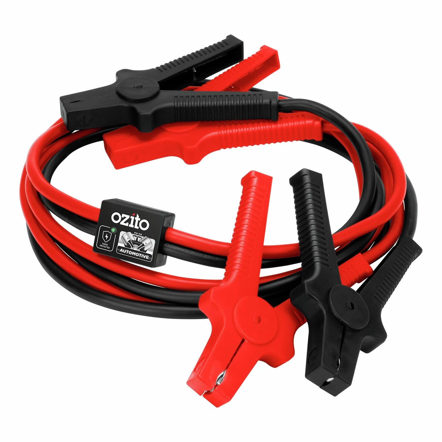Ozito 3m 220A Jumper Leads with Surge Protection for SUVs & Petrol Engines