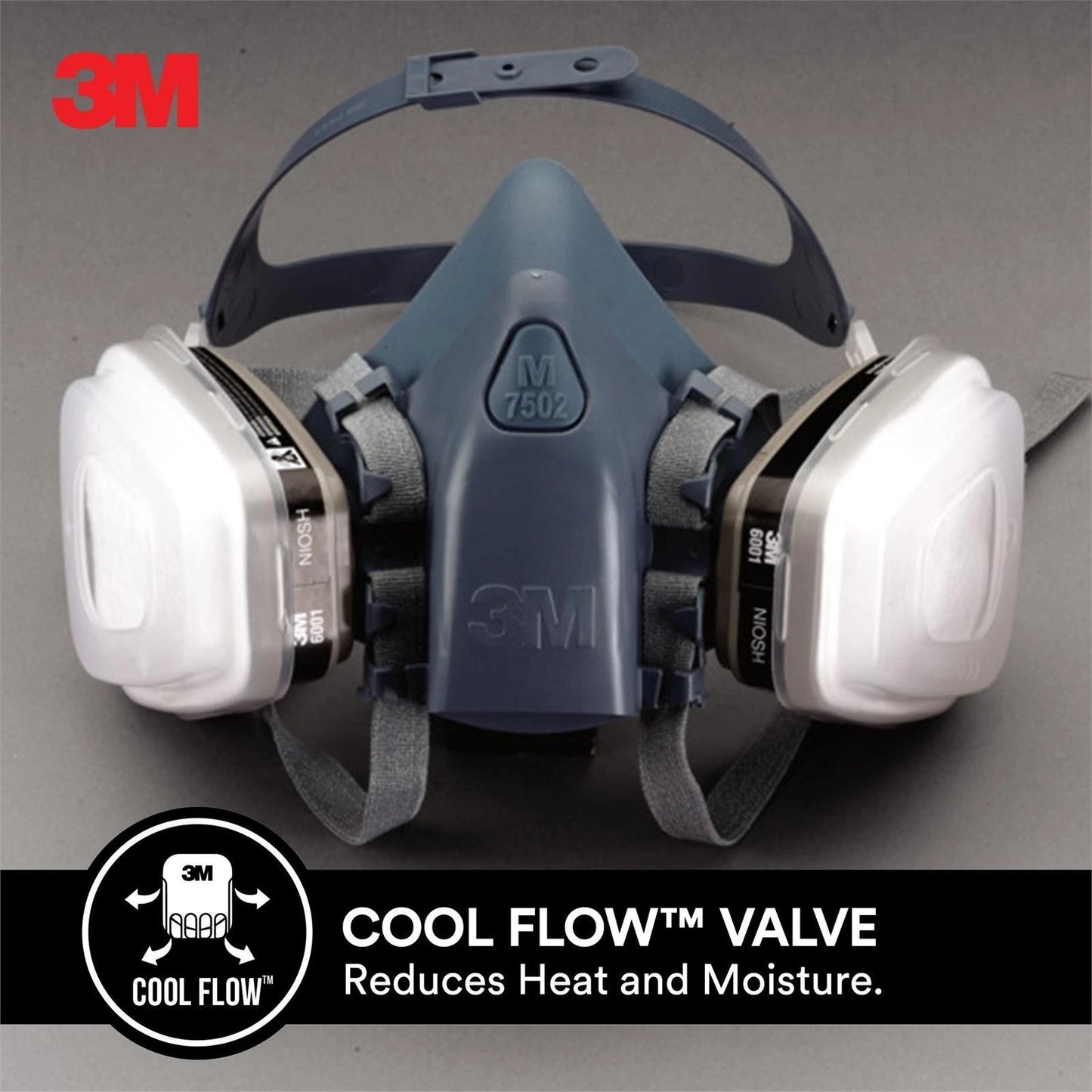 3M Professional Reusable Paint Respirator with Cool Flow Valve, 95% Filtration, Silicone Face Piece