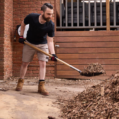 Trojan Square Mouth Shovel, Carbon Steel Blade, Long Timber Handle, Lifetime Guarantee